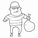 Burglar Robber Drawing Cartoon Bag Clipart Drawn Getdrawings Freehand Webstockreview sketch template