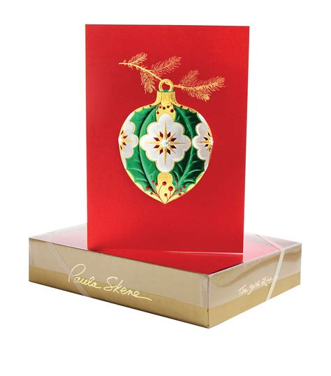Paula Skene Multi Holly Ornament Christmas Cards Set Of 8 Harrods Uk