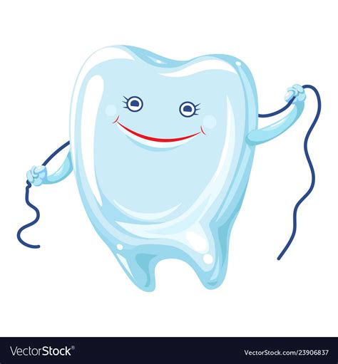 tooth floss icon cartoon style royalty free vector image