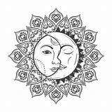 Eclipse Gypsy Vektor Astrology Illlustration Astronomy Konzept Astronomie Astrologie sketch template
