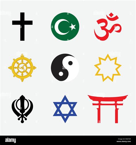illustrazione vettoriale set  simboli religiosi immagine  vettoriale