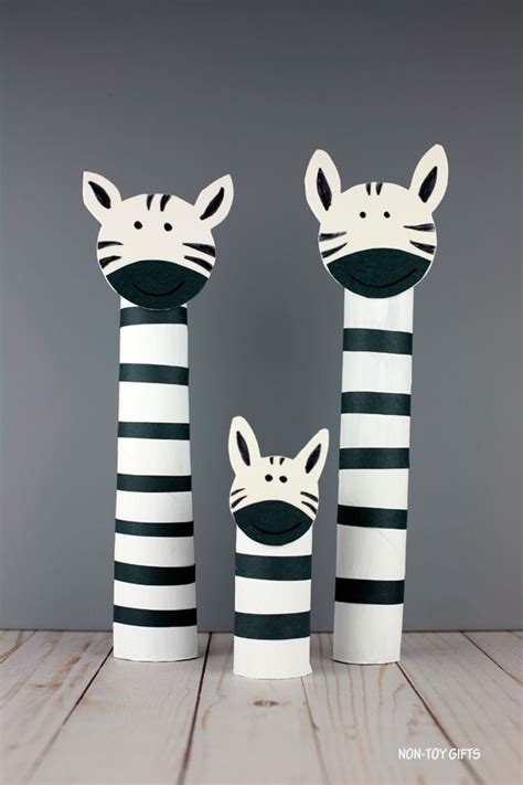 paper roll zebra craft  kids recycled zoo animal craft