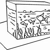 Fish Tank Coloring Kids Netart sketch template