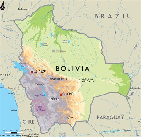 road map  bolivia  bolivia road maps