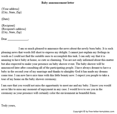 sample announcement letters writing letters formats examples
