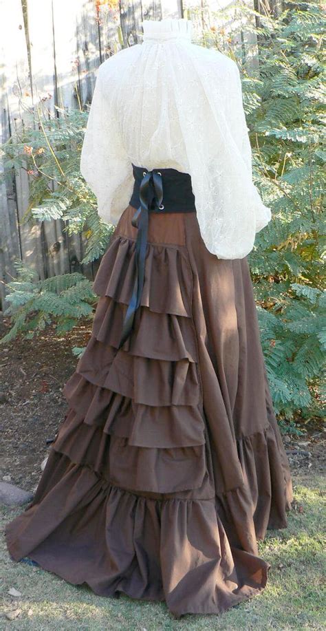 Victorian Bustle Skirt Ruffles Cotton Sweeney Todd Style