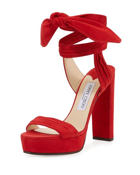 jimmy choo kaytrin suede mm platform sandal red red high heel sandals ankle strap sandals