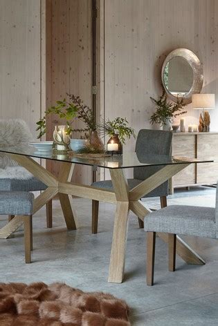 buy oak glass  seater dining table    uk  shop