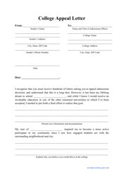 appeal letter templates  samples   print