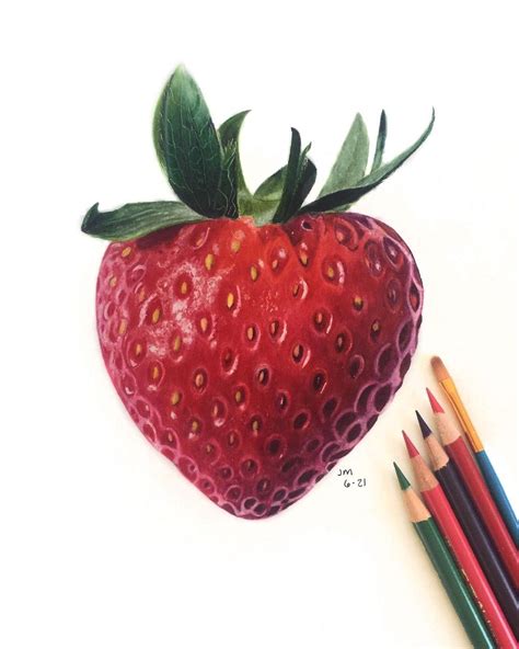 jennifer morrison  instagram    latest colored pencil drawing   strawberry