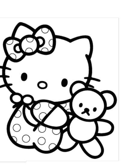hello kitty is very dear to her doll coloring page hello