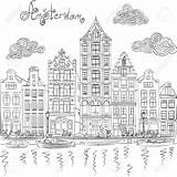 Amsterdamse Kleurplaten Amsterdam Tekenen Kleurplaat Huizen Zwart Gracht Wit Grachten Kanalen Uitzicht Klokgevel Downloaden Uitprinten Kleurplatenl sketch template