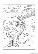 Dora Coloring4free Princess Exploratrice Visiter sketch template