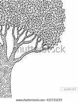 Tree Bark Coloring Shutterstock Vector Big Artwork Isolated Forest Old Template Leaves Trunk Preview sketch template