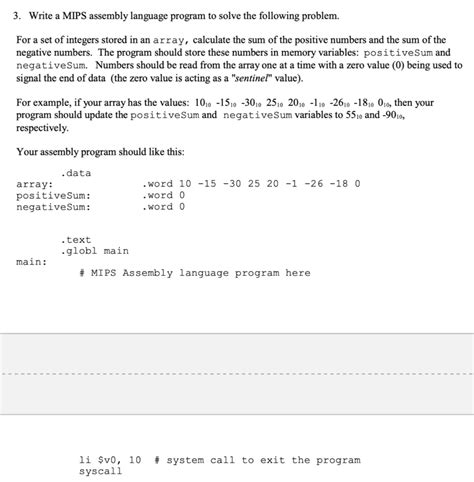 Solved 3 Write A Mips Assembly Language Program To Solve