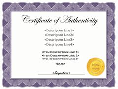 certificate  authenticity template  artists certificate