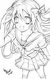 Neko Coloring Pages Girl Anime Printable Getcolorings Color Print sketch template