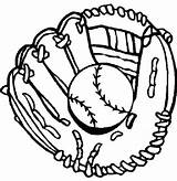 Baseball Coloring Glove Signs sketch template