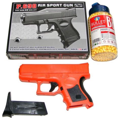 Cyma P698 Spring Powered Plastic Bb Gun Pistol And 2000 Pellets