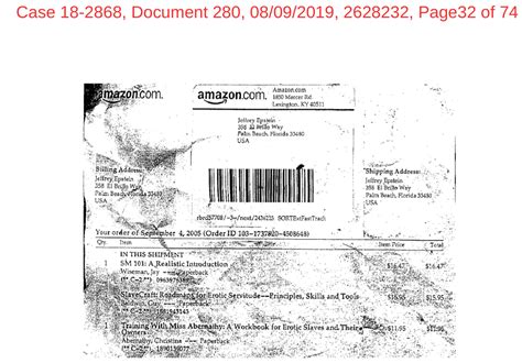 Receipt For Sex Slave Books Found In Epstein’s Trash
