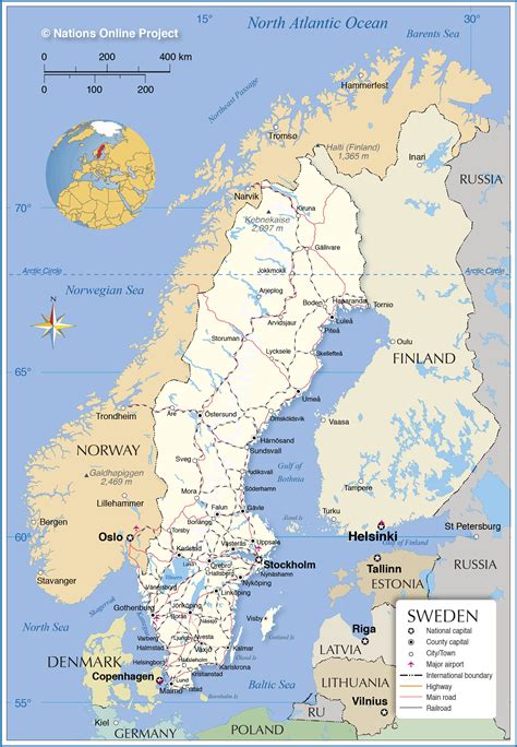 political map  sweden nations  project