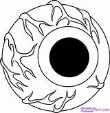 Halloween Eyeball Drawing Scary Drawings Eye Cartoon Cool Draw Ball Eyes Clipart Coloring Pages Step Sheets Clip Pumpkin Cliparts Stencil sketch template