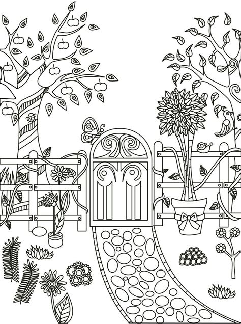 garden path coloring page coloring pages nature garden coloring pages