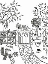 Coloring Garden Pages Path Book Adult Secret Colouring Printable Beautiful Kids Adults Gardens Flower Magic Color Flowers Books Paths Drawing sketch template