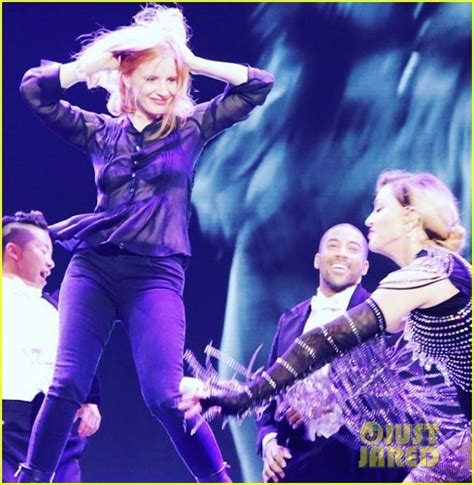jessica chastain gives madonna a spanking on stage video photo