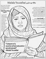 Malala Yousafzai Nobel Desenho Recipient Coloringbook Powerful Feminist Dia sketch template