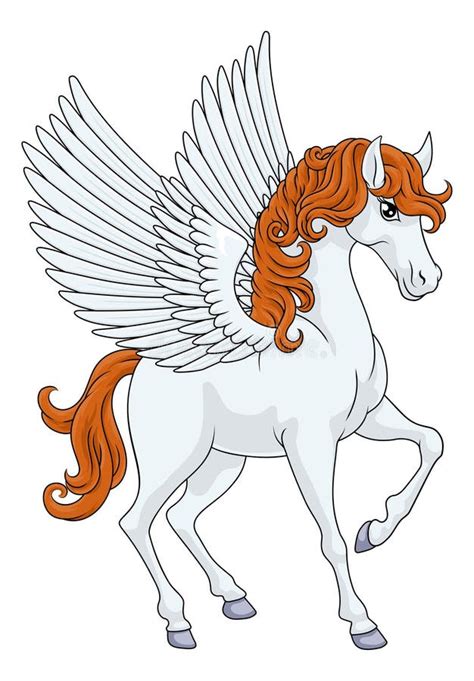 pegasus wings horse cartoon animal illustration stock vector