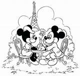 Pages Minnie Mickey Coloring Kissing Getcolorings sketch template