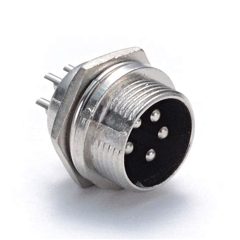 seismic audio   pin male din panel connector aviation plug p socket panel mount silver