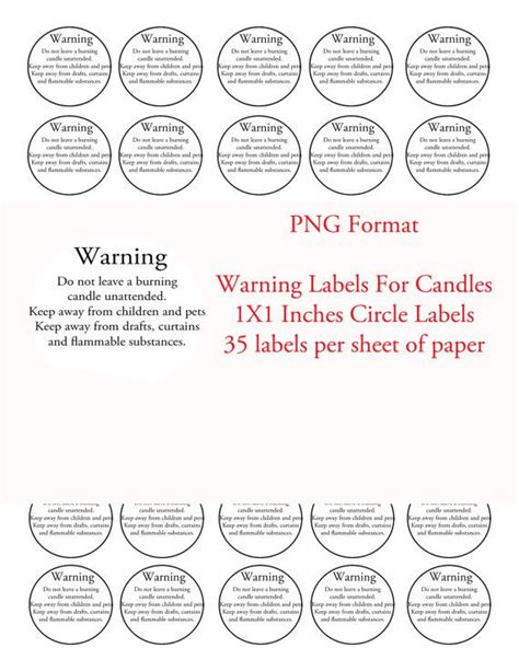 images  printable warning labels  candles clear candle