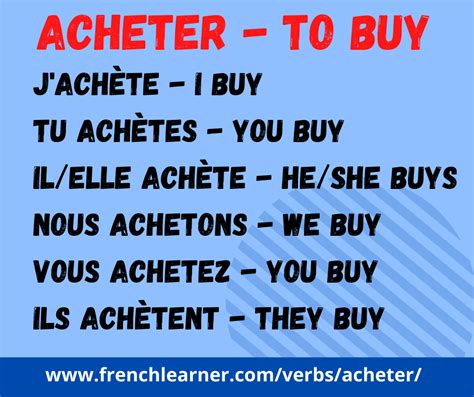 acheter meaning frenchlearner verbs