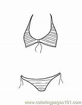 Coloring Swimsuit Pages Printable Color Clothes sketch template