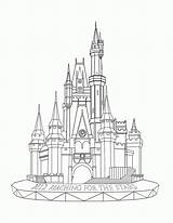 Castle Disney Coloring Drawing Disneyland Magic Kingdom Pages Cinderella Step Sketch Clipart Printable Outline Walt Castles Drawings Print Kids Easy sketch template
