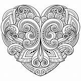 Coloriage Mandala Pages Heart Adult Mandalas Sheets sketch template