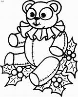 Coloring Bear Teddy Christmas Pages Cliparts Cartoon Outline Clipart Kids Book Drawing Library Popular Coloringhome sketch template