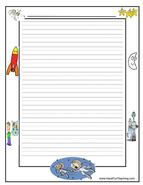 space writing paper  fun teaching