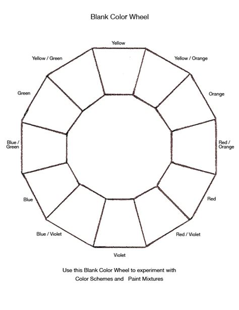 blank color wheel chart templates  allbusinesstemplates