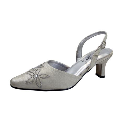 floral alma womens wide width open shank dress slingback shoes silver  walmartcom