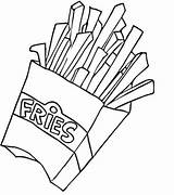Coloring Pages Fries French Food Printable Crunchy sketch template
