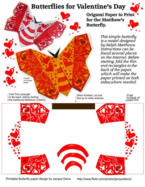 butterflies  valentines day template  printable papercraft