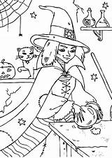 Coloring Crystal Ball Pages Witch Wicked Touch Her Tocolor Halloween sketch template