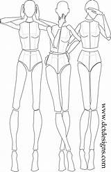 Fashion Templates Croquis Female Front Figure Template Back Illustration Sketch High Sketches Croqui Poses Illustrations Drawing Moda Drawings Desenho Base sketch template