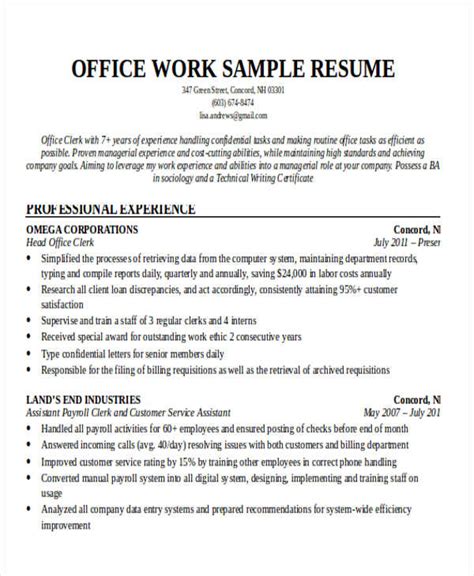 printable work resume templates