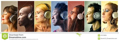 People Listening To Music Stock Image Image Of Face
