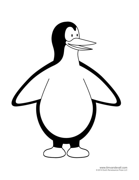 penguin template coloring pages clipart pictures  crafts