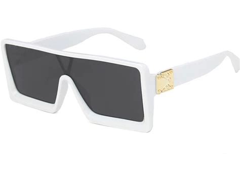 white oversized unisex sunglasses trendy glasses for women and etsy